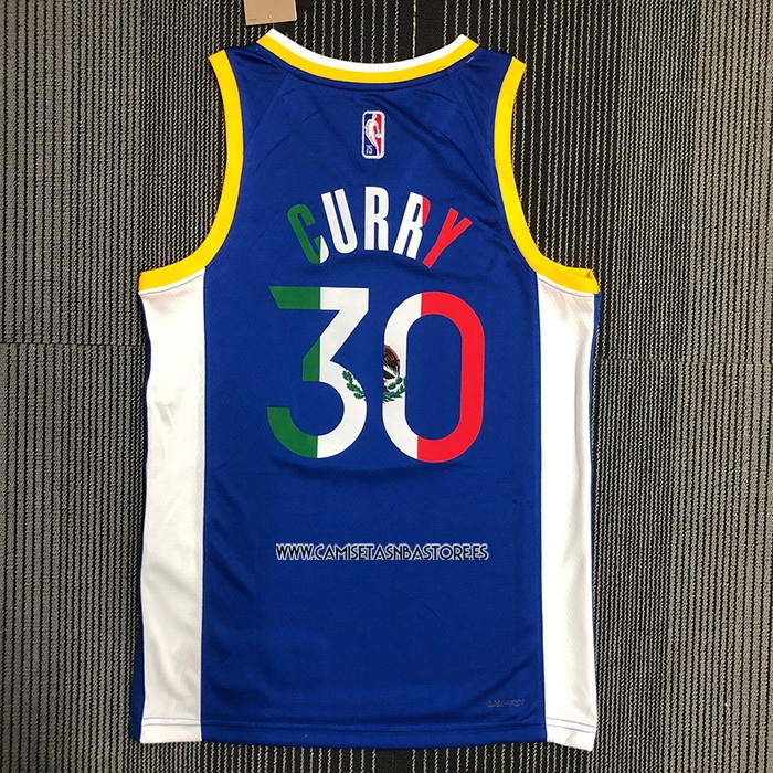 Stephen Curry NO 30 Camiseta Golden State Warriors Icon Royal Special Mexico Edition Azul